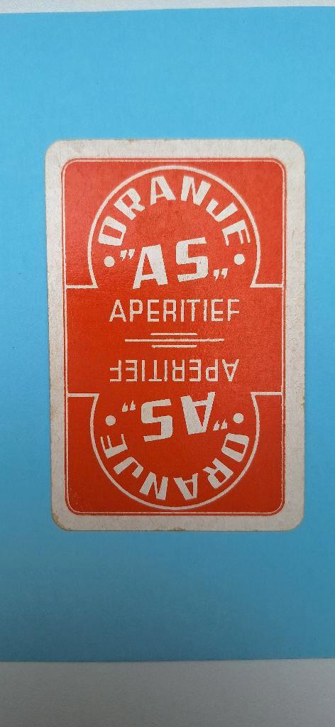 Speelkaart Borgerhout_Aperitief Oranje AS_A_oranje_185, Verzamelen, Speelkaarten, Jokers en Kwartetten, Gebruikt, Speelkaart(en)