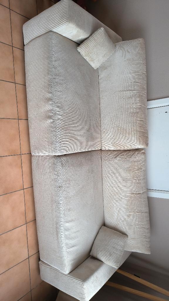 Beige fluwelen bank, Huis en Inrichting, Zetels | Zetels, Ophalen