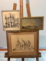 3 werken José Van Gucht oa Kerk van Meise, Antiek en Kunst, Ophalen of Verzenden