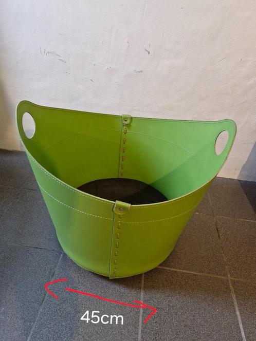 lederen houtbak, Huis en Inrichting, Haarden, Gebruikt, Houthaard, Ophalen