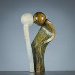 Two loving people - beeld van serpetine steen, Antiek en Kunst, Ophalen of Verzenden