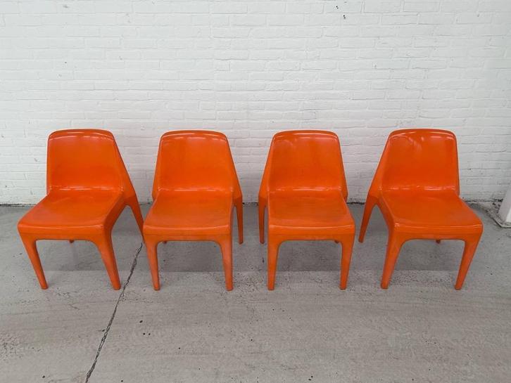 4 space age Albert Brokopp voor WeSifa designer chairs, Huis en Inrichting, Stoelen, Kunststof, Verzenden