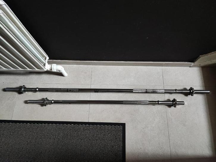 2 x Lange baar 120cm & 160cm (30mm), Sport en Fitness, Fitnessmaterialen, Gebruikt, Halterstangen, Armen, Benen, Borst, Buik, Rug