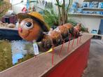Décoration mille-pattes brun avec chapeau comme neuf, Ophalen, Zo goed als nieuw, Metaal, Dierenbeeld