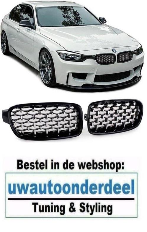 Grill Diamond Zilver Zwart Voor BMW 3 serie F30 F31, Auto diversen, Tuning en Styling, Verzenden