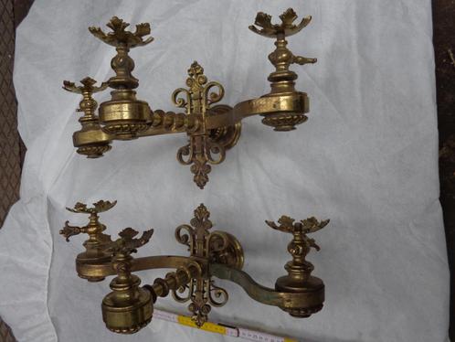 2 appliques dorées bronze massif laiton début 20ème, Antiquités & Art, Antiquités | Éclairage, Enlèvement ou Envoi