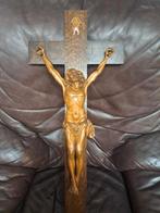 Antiek houten crucifix, Antiek en Kunst, Ophalen of Verzenden