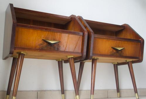 Paar vintage nachtkastjes '50-'60, Antiek en Kunst, Antiek | Meubels | Tafels, Ophalen