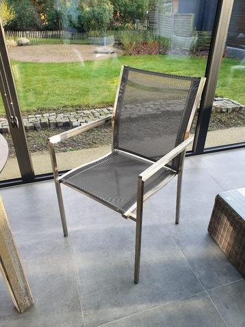 Chaise de jardin Herfra en acier inoxydable double argenté e