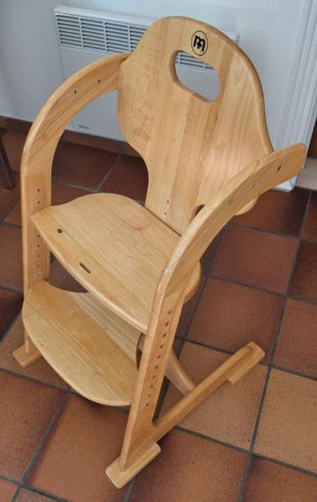 Stevige houten kinderstoel, verstelbaar, Kinderen en Baby's, Kinderstoelen, Ophalen, Gebruikt, Meegroeistoel