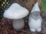Tuinkabouter en paddestoel, Tuin en Terras, Ophalen, Gebruikt, Steen, Tuinkabouter
