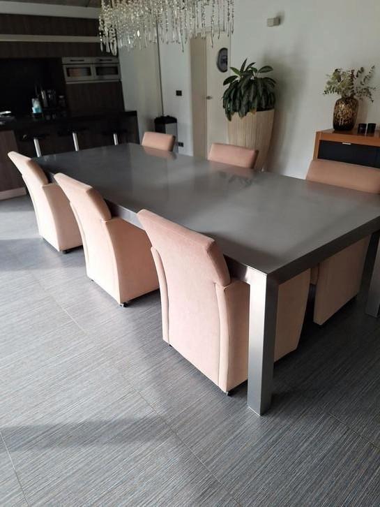 Table à manger design en acier inoxydable 3 mètres x 1,20, Maison & Meubles, Tables | Tables à manger, Comme neuf, Enlèvement