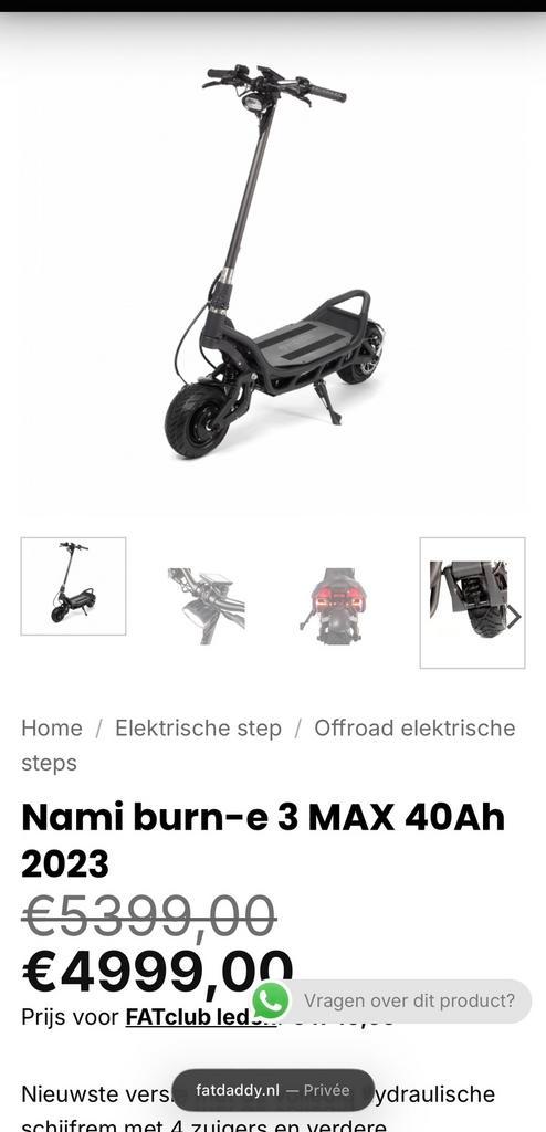 Nami E burn 3 max, Fietsen en Brommers, Steps, Zo goed als nieuw, Ophalen
