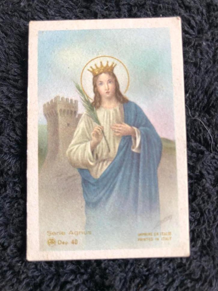 Devotie prentje Serie Agnus AR Dep 40 S Lucia 4x6,5cm, Verzamelen, Religie, Zo goed als nieuw, Christendom | Katholiek, Kaart of Prent