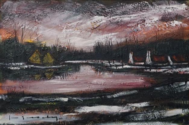 Stefaan Tessely (1933): Landschap 1969 (143 x 103 cm), Antiek en Kunst, Kunst | Schilderijen | Klassiek, Ophalen