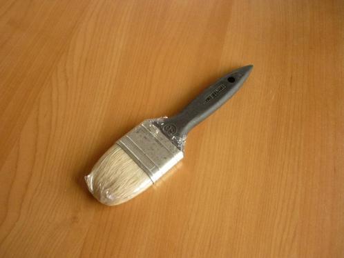 Zwarte verfborstel kwast penseel met beige haren 5 cm, Doe-het-zelf en Bouw, Schildersmaterialen, Kwast, Ophalen of Verzenden