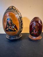 2 handgeschilderde Byzantijnse paaseieren, Antiek en Kunst, Ophalen of Verzenden