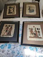 Set van vier ingelijste Egyptische papyrus-schilderijen, Ophalen