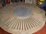 Taek tuintafel, Tuin en Terras, Tuintafels, Ophalen, Gebruikt, Rond, Teakhout