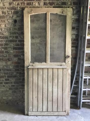 Ancienne porte extérieure lourde avec verre, Bricolage & Construction, Enlèvement, Utilisé, Verre, Porte extérieure