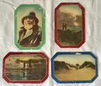 “ De Panne “ 4 oude beschilderde glasplaatjes, Ophalen of Verzenden