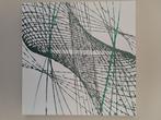Abstract modern acryl canvas - 50*50cm - wit/groen, Ophalen of Verzenden