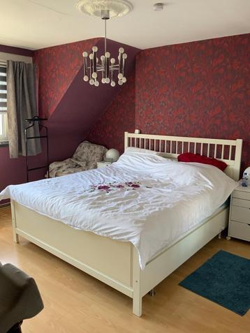 Boxspring Ikea 180 x 200, Huis en Inrichting, Slaapkamer | Boxsprings, Ophalen, Wit, Tweepersoons, Zo goed als nieuw