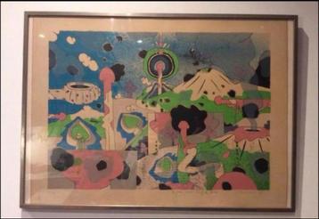 origineel erotisch psychedelisch kunstwerk uit 1969 beschikbaar voor biedingen