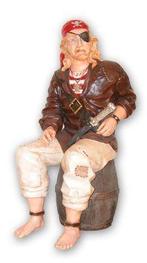 Pirate sur un tonneau 135 cm - statue de pirate, Enlèvement, Neuf
