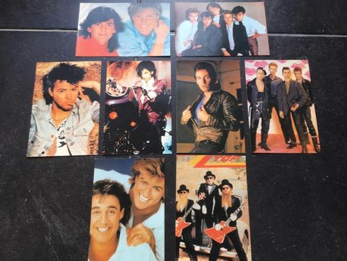 8 onbeschreven postkaarten van muziekgroepen jaren 80, Collections, Cartes postales | Thème, Non affranchie, 1980 à nos jours