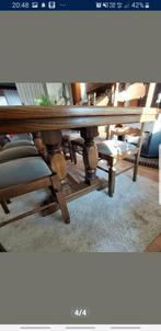 Table à manger rustique avec 8 chaises., Maison & Meubles, Tables | Tables à manger, Comme neuf, Chêne, Rectangulaire, Rustiek