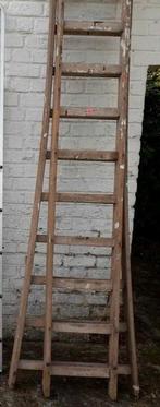 Grande Double Échelle en bois, 2 tot 4 meter, Ladder, Ophalen of Verzenden, Opvouwbaar of Inschuifbaar