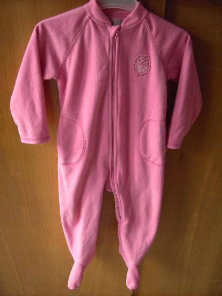 Roze fleece pyjama met voetjes - Tex Kids - maat 92-98, Kinderen en Baby's, Kinderkleding | Maat 92, Zo goed als nieuw, Meisje