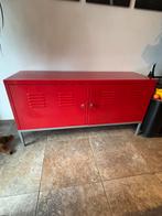 Rood/zilver metalen kastje Ikea., Huis en Inrichting, Ophalen, 100 tot 150 cm, Modern industrial, Metaal