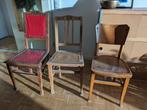 6 vintage houten stoelen te koop. Apart of samen., Gebruikt, Ophalen