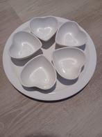 WITTE SCHOTEL MET HARTVORMIGE POTJES, Huis en Inrichting, Keuken | Servies, Gebruikt, Ophalen of Verzenden, Schaal of Schalen