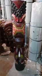 statue totem Tiki 150 cm en bois de cocotier, Tuin en Terras, Tuinbeelden, Ophalen, Nieuw, Hout, Boeddhabeeld