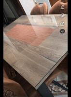 Eettafel met glazen plaat., Enlèvement, Comme neuf