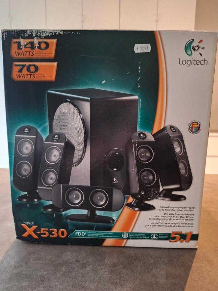Logitech X-530, Computers en Software, Pc speakers, Ophalen of Verzenden
