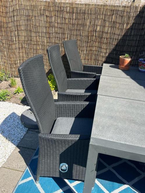 6 tuinstoelen + kussens p&r design, Tuin en Terras, Tuinstoelen, Gebruikt, Verstelbaar, Ophalen