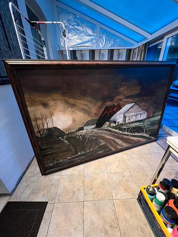 Grote schilderij te koop van L.Rigole beschikbaar voor biedingen