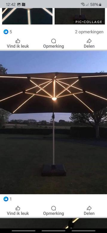 T&T design luxe parasol, Tuin en Terras, Ophalen, Nieuw, Zweefparasol, 3 tot 4 meter