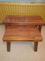 Bijzet tafeltjes hout, Gebruikt, Rustiek, 55 tot 75 cm, Rechthoekig