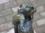 chien de chasse assis en bronze signé MENE ., Enlèvement ou Envoi, Bronze