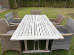 tuinset, tuintafel +5 stoelen, Tuin en Terras, Ophalen, Gebruikt, Rotan, 6 zitplaatsen