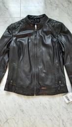 Leren jasje zwart 7Eleven Black Leather jacket Woman 38, Nieuw, 7Eleven, Maat 38/40 (M), Zwart