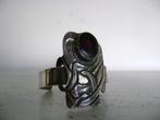 indrukwekkende grote armband zilver en amber brutalist, Handtassen en Accessoires, Armbanden, Ophalen of Verzenden, Zilver, Zilver