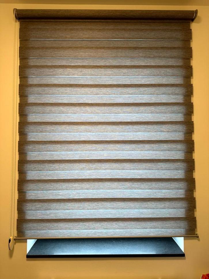 Duo rolgordijn, Maison & Meubles, Ameublement | Rideaux & Stores à lamelles, Comme neuf, 150 à 200 cm, 150 à 200 cm, Brun, Gris