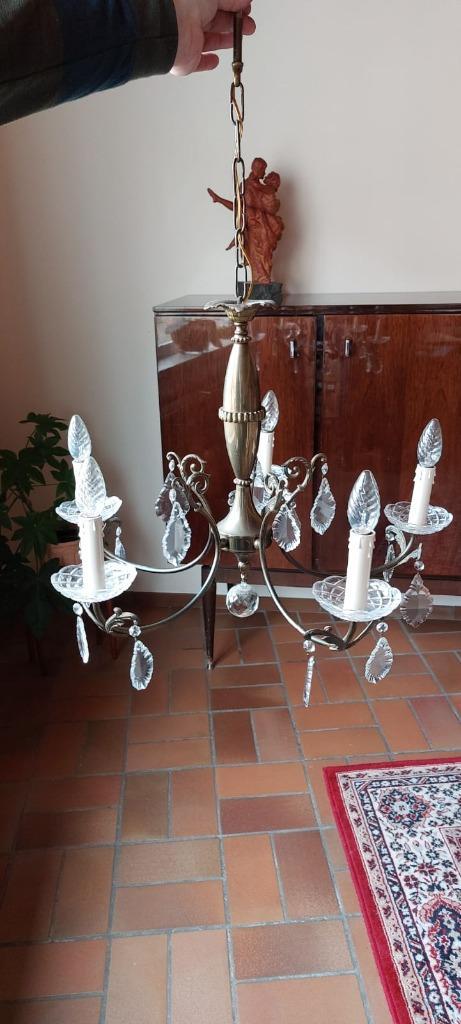 Kroonluchter met glazen versiering, Antiek en Kunst, Antiek | Verlichting, Ophalen