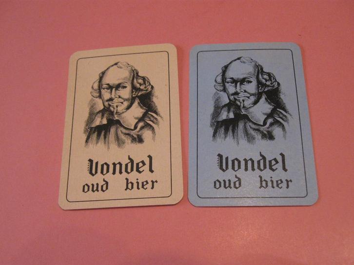 2 oude speelkaarten Oud bier Vondel (139), Verzamelen, Speelkaarten, Jokers en Kwartetten, Zo goed als nieuw, Speelkaart(en), Ophalen of Verzenden